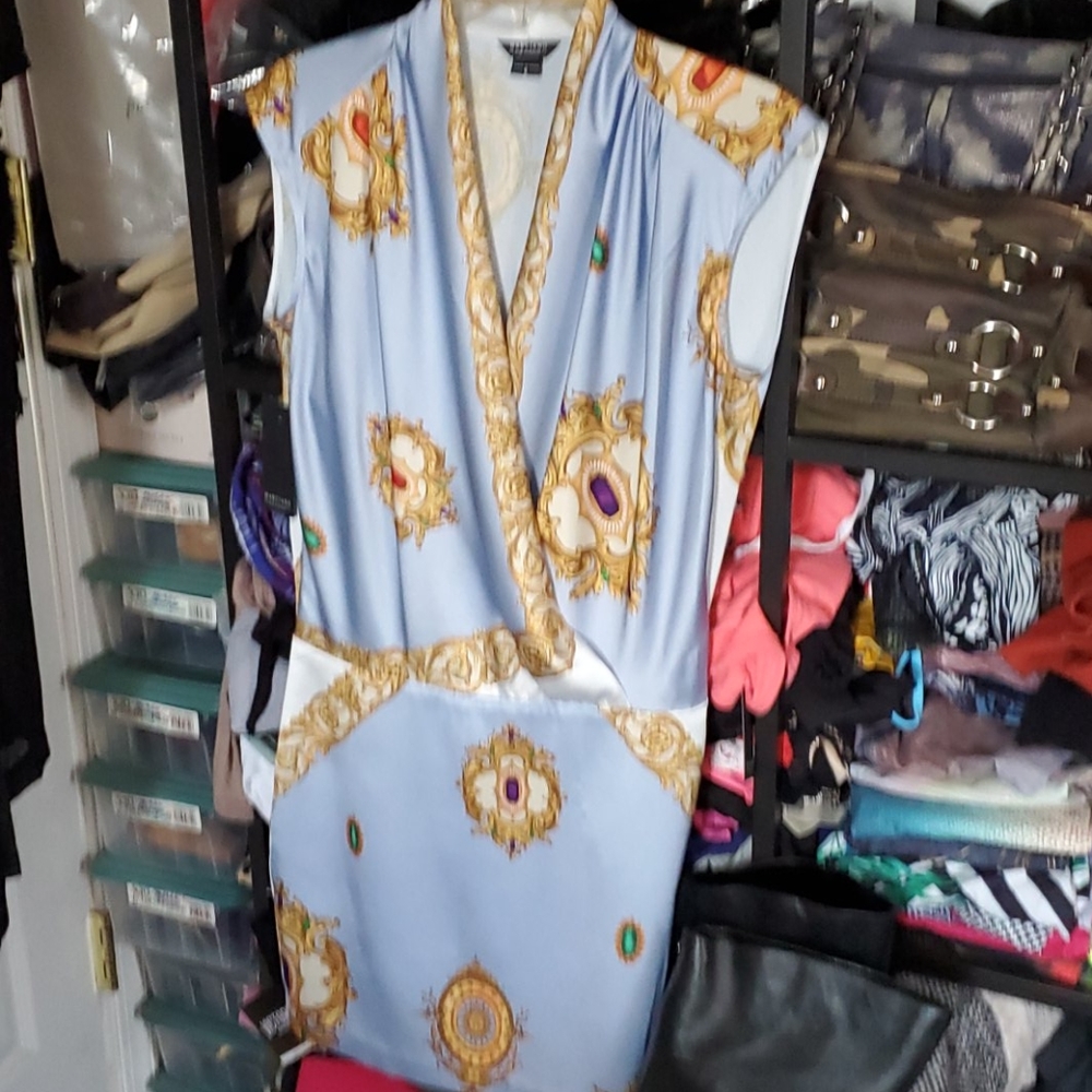 Marciano Blue and Gold Mini Dress NEW! - Picture 2 of 8